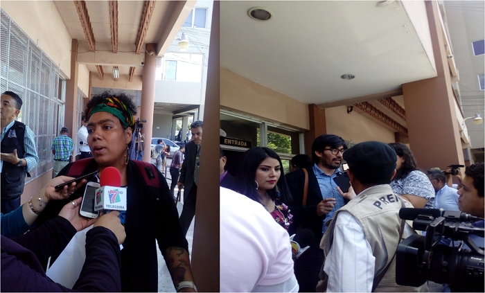 Foto a la izquierda: Yessica Trinidad de la Red de Defensoras de Honduras y en la foto de la derecha: Edy Tábora, de C-LIBRE
