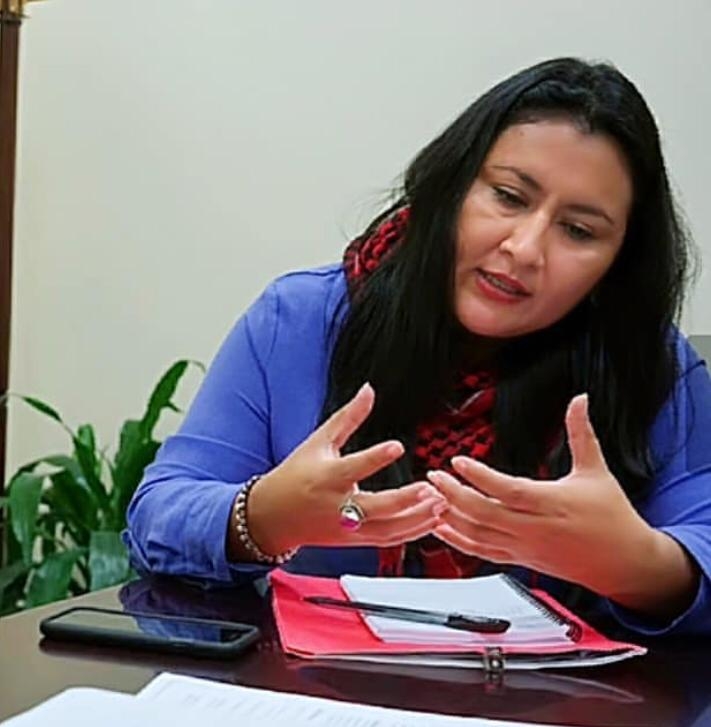 Abogada Dunia Aracely Pėrez, del ERIC  y parte de la defensa de Guapinol 