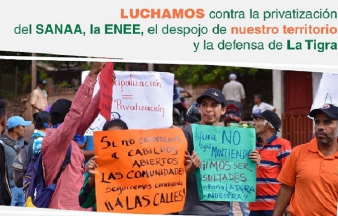 Seguimientos y vigilancia contra defensores de La Tigra horas antes de la movilización por la no privatización de agua y luz