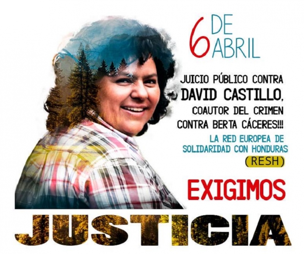 Red Europea de Solidaridad con Honduras:Hay pruebas contundentes que señalan que Castillo es coautor del asesinato de Berta Cáceres