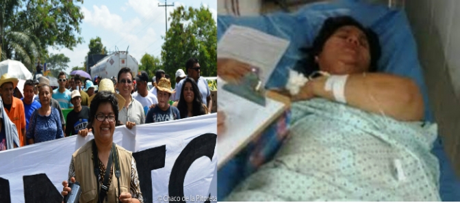 Dunia Montoya antes y después de la golpiza policial. Ella espera justicia y castigo para los culpables 